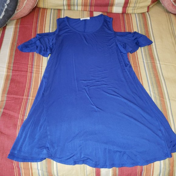 Women's Cold shoulder top royal blue size small - Picture 3 of 5